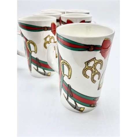 PAIR OF VINTAGE GUCCI Equestrian Buckle Mugs TOM FORD 